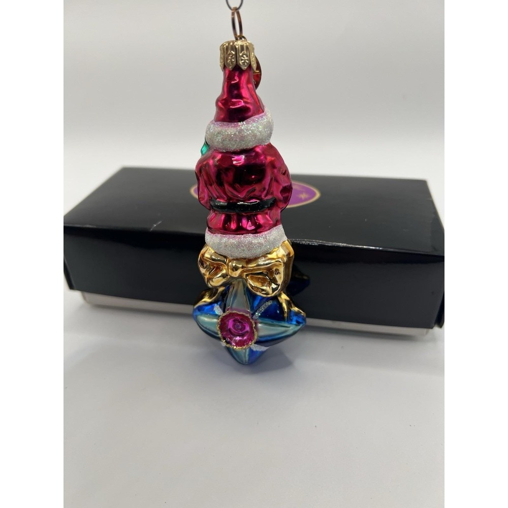 Christopher Radko Little Gem Star Santa Blown Glass Christmas Tree Ornament NIB - Picture 3 of 6